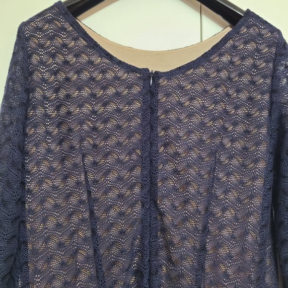 Coastal Grandm Large lace navy shift dress with stretch - Picture 5 of 11